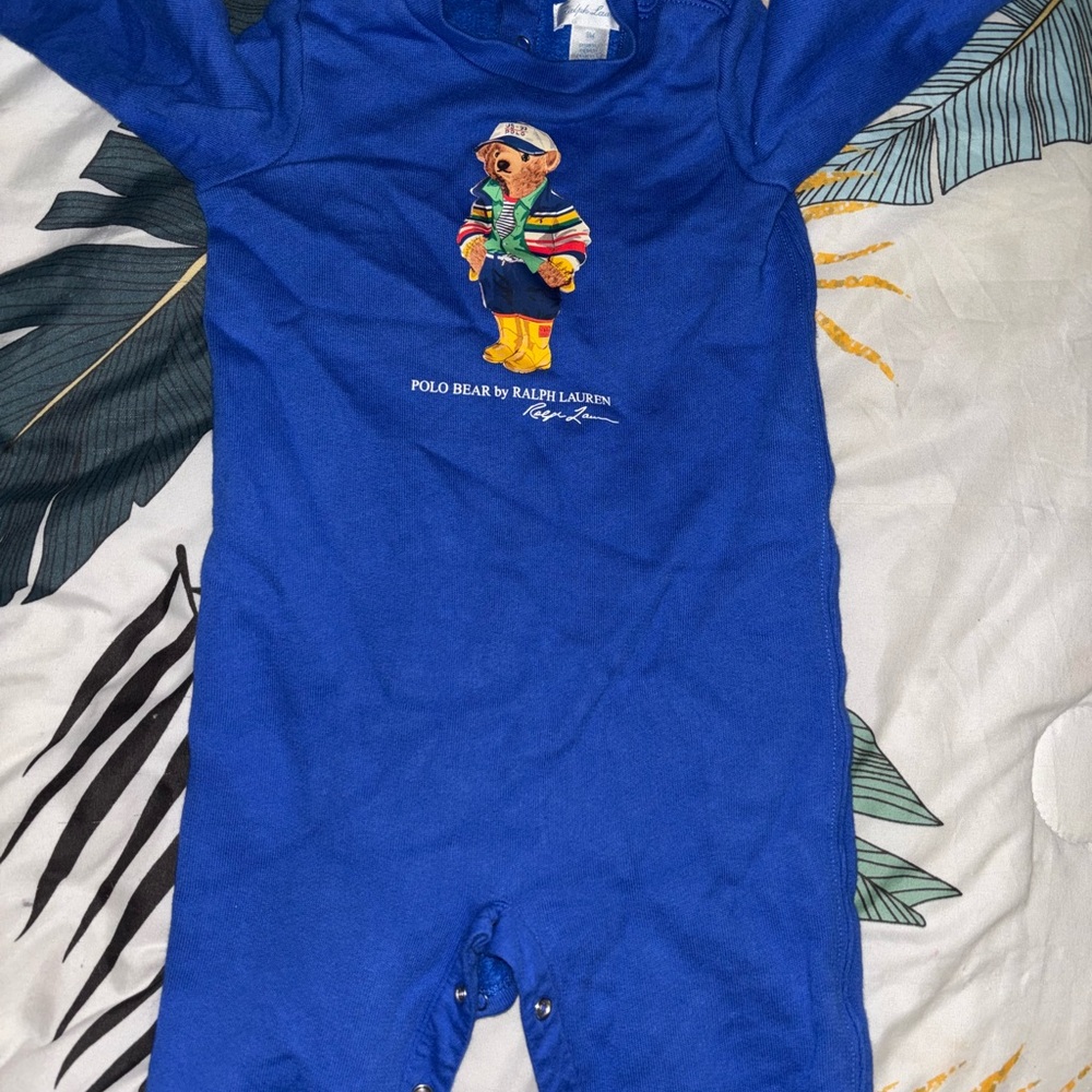 Ralph Lauren Royal Blue Polo Bear Bodysuit